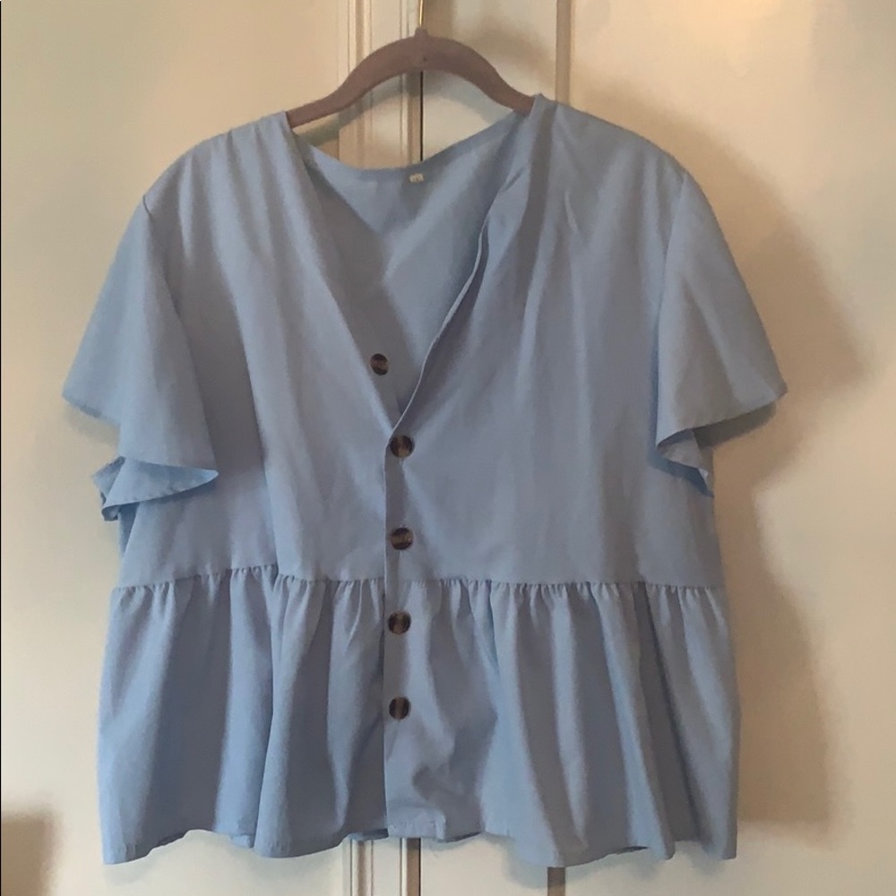 Crop blouse baby blue